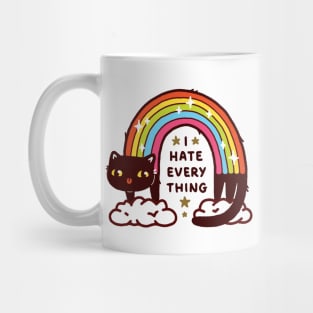 Cute Sarcastic Rainbow Cat That Hates Everything Mug